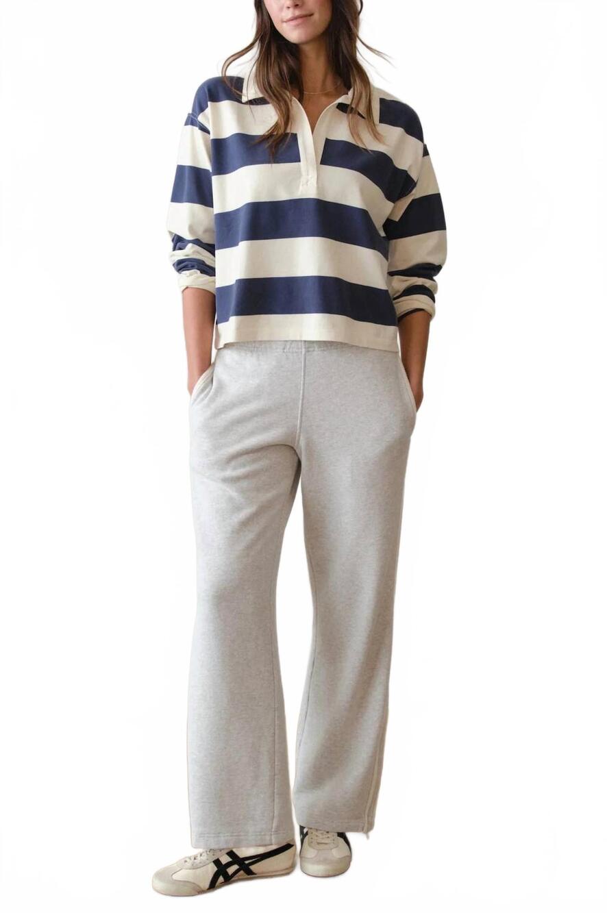 NEW MARINE LAYER cloud 9 fleece track pant in heather grey